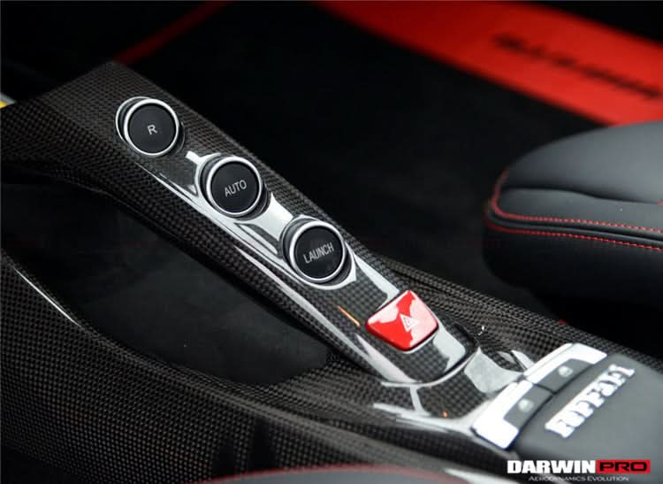 2015-2020 Ferrari 488 Dry Carbon Fiber Bridge Support & Windows Switches Panel | Fits GTB, Spider