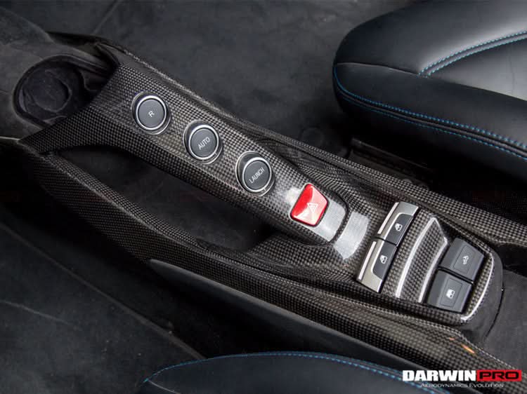 2015-2020 Ferrari 488 Dry Carbon Fiber Bridge Support & Windows Switches Panel | Fits GTB, Spider