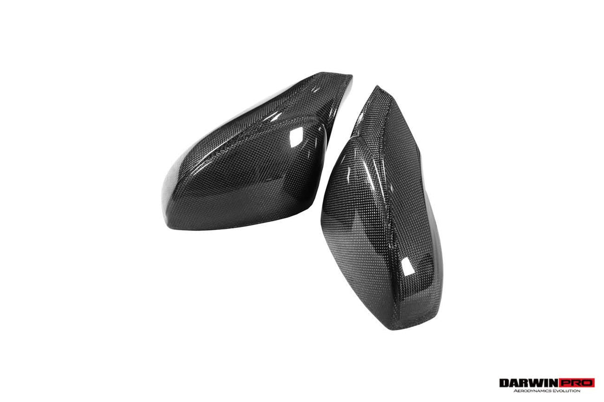 2015-2020 Ferrari Carbon Fiber Mirror House with Base Replacement DarwinPRO (OE) | Fits F8, 488, Pista