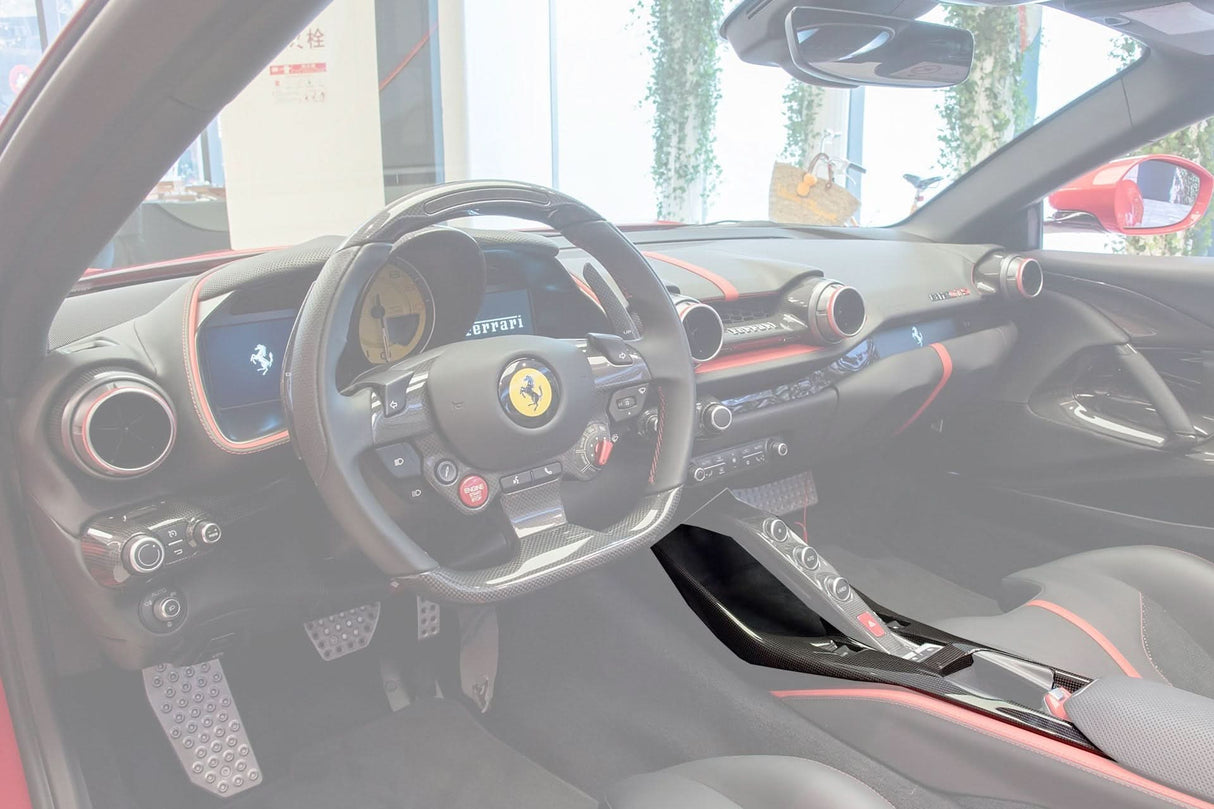 2017-2026 Ferrari 812 Superfast & GTS OE Style Dry Carbon Fiber Bridge Support & Windows Switches Panel