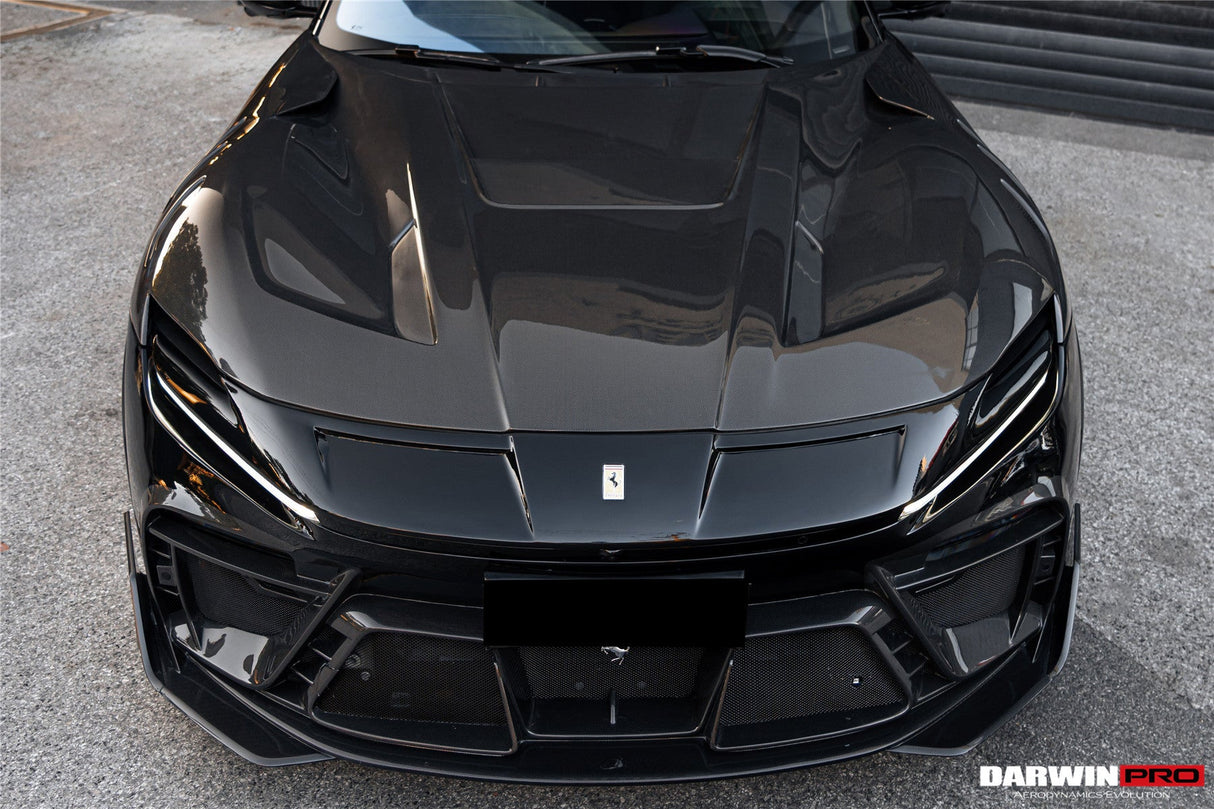 2023-UP Ferrari Purosangue F175 Partial Carbon Fiber Front Bumper And Hood DarwinPRO iMP Design