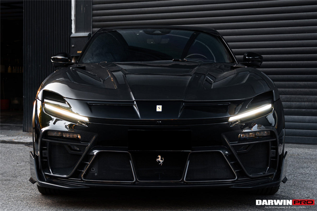 2023-UP Ferrari Purosangue F175 Partial Carbon Fiber Front Bumper And Hood DarwinPRO iMP Design