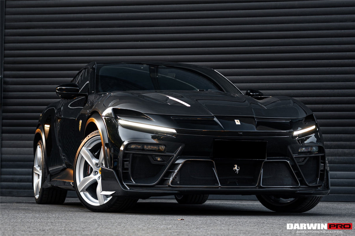 2023-UP Ferrari Purosangue F175 Partial Carbon Fiber Front Bumper And Hood DarwinPRO iMP Design