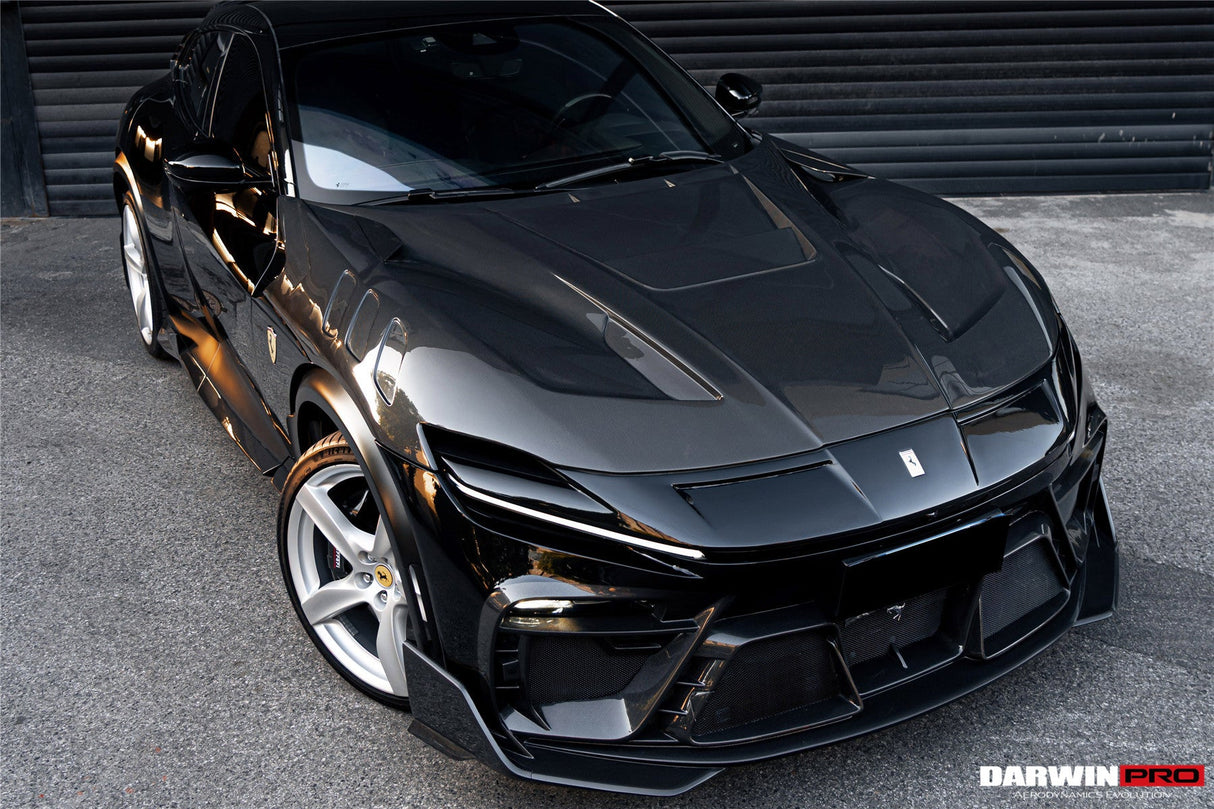 2023-UP Ferrari Purosangue F175 Partial Carbon Fiber Front Bumper And Hood DarwinPRO iMP Design