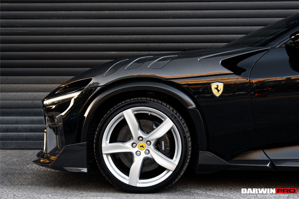 2023-UP Ferrari Purosangue F175 Partial Carbon Fiber Front Bumper And Hood DarwinPRO iMP Design