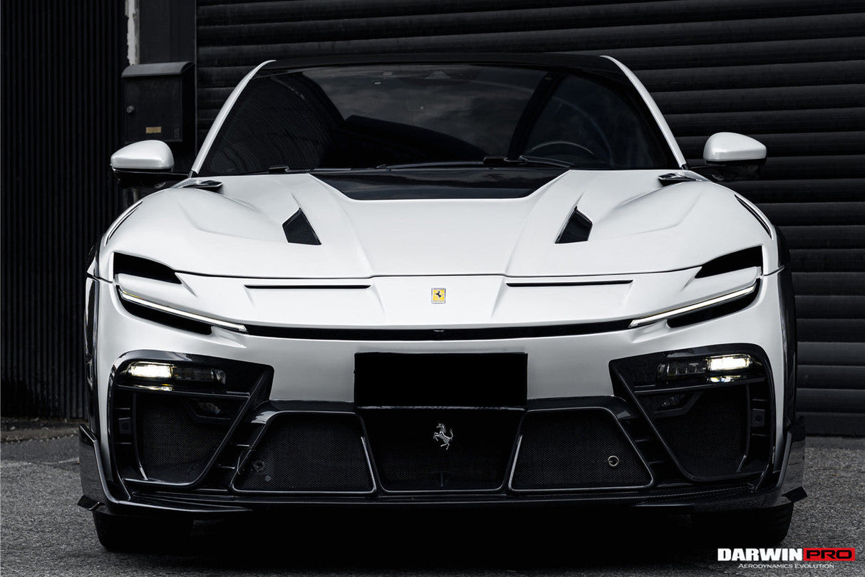 2023-UP Ferrari Purosangue F175 Partial Carbon Fiber Front Bumper And Hood DarwinPRO iMP Design