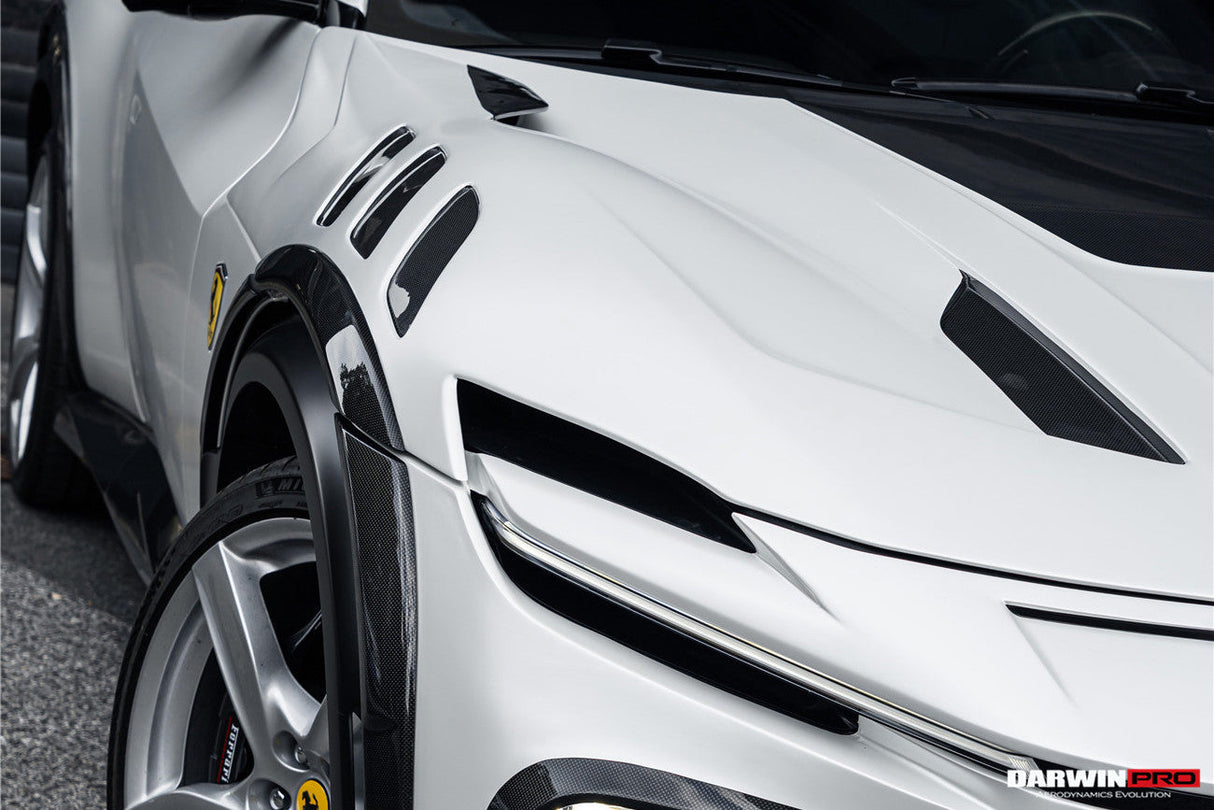 2023-UP Ferrari Purosangue F175 Partial Carbon Fiber Front Bumper And Hood DarwinPRO iMP Design