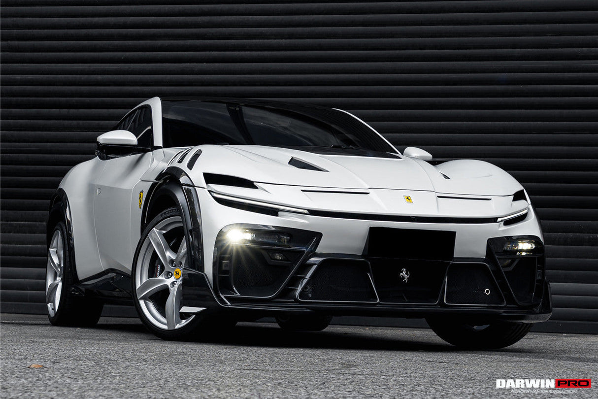 2023-UP Ferrari Purosangue F175 Partial Carbon Fiber Front Bumper And Hood DarwinPRO iMP Design