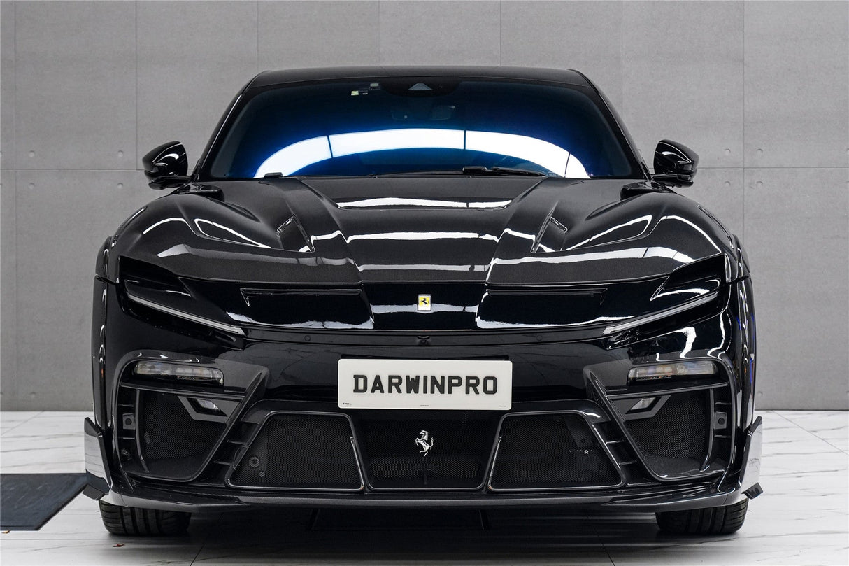 2023-UP Ferrari Purosangue F175 Partial Carbon Fiber Front Bumper And Hood DarwinPRO iMP Design
