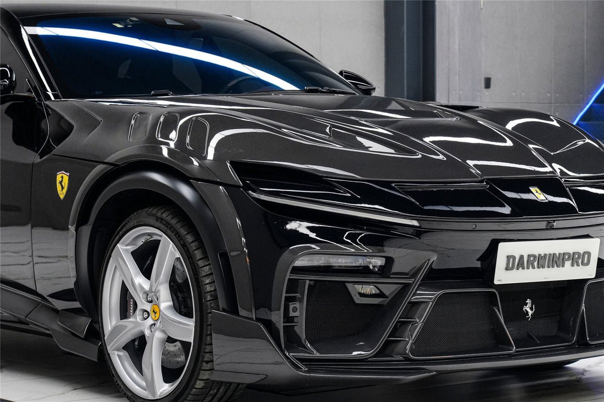 2023-UP Ferrari Purosangue F175 Partial Carbon Fiber Front Bumper And Hood DarwinPRO iMP Design