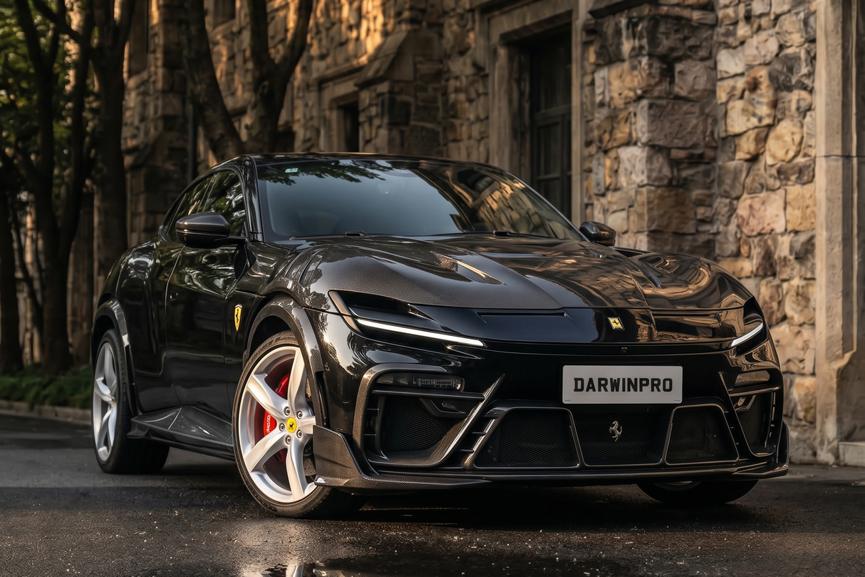 2023-UP Ferrari Purosangue F175 Partial Carbon Fiber Front Bumper And Hood DarwinPRO iMP Design