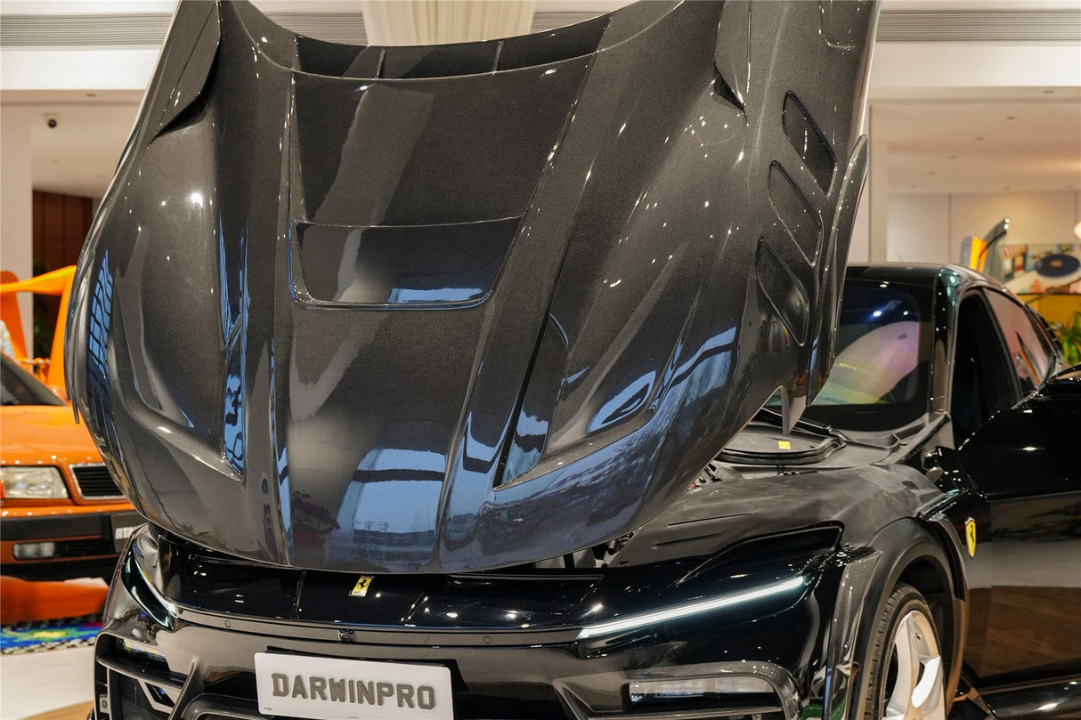 2023-UP Ferrari Purosangue F175 Partial Carbon Fiber Front Bumper And Hood DarwinPRO iMP Design