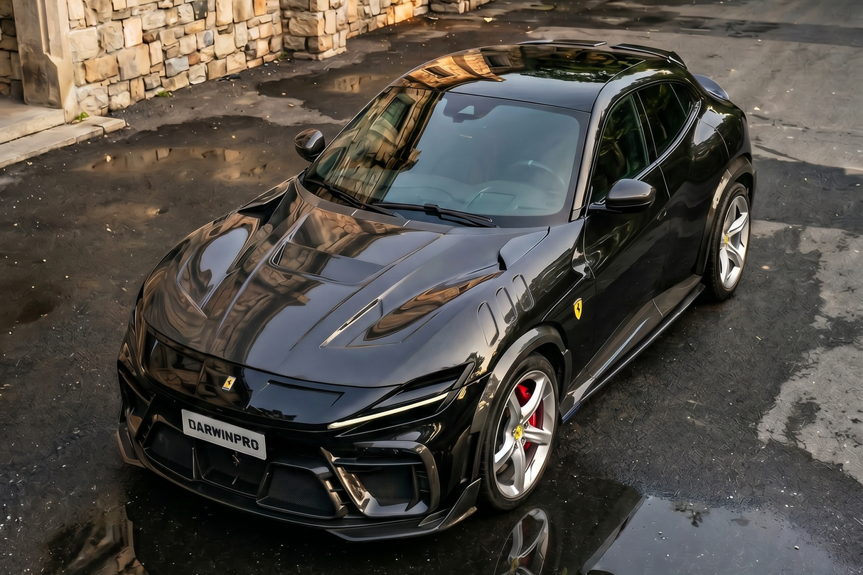 2023-UP Ferrari Purosangue F175 Partial Carbon Fiber Front Bumper And Hood DarwinPRO iMP Design