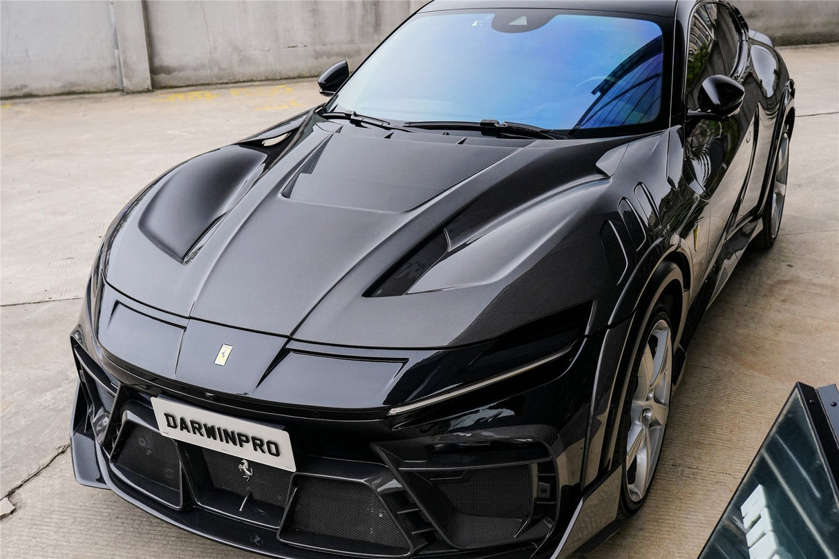 2023-UP Ferrari Purosangue F175 Partial Carbon Fiber Front Bumper And Hood DarwinPRO iMP Design