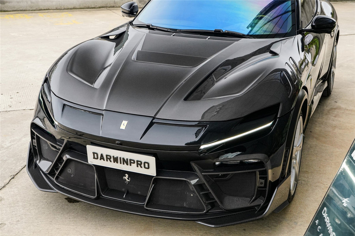 2023-UP Ferrari Purosangue F175 Partial Carbon Fiber Front Bumper And Hood DarwinPRO iMP Design