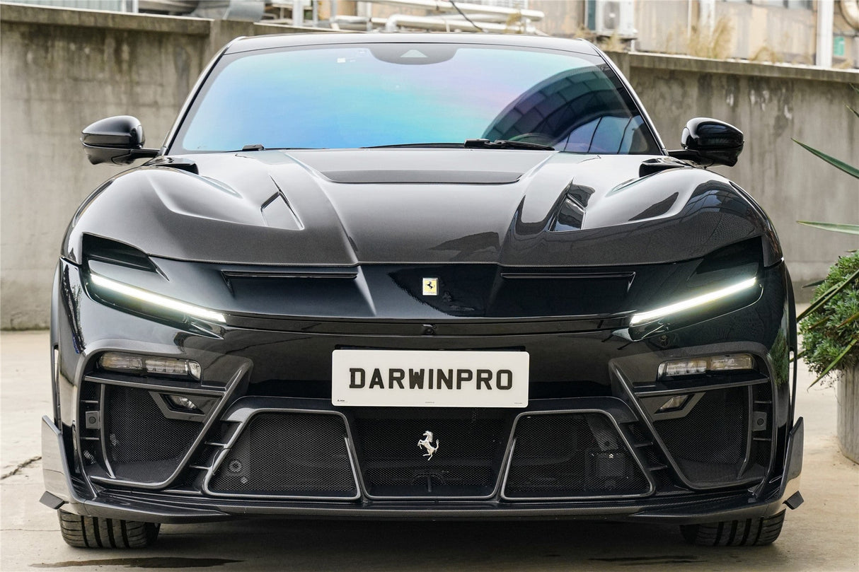 2023-UP Ferrari Purosangue F175 Partial Carbon Fiber Front Bumper And Hood DarwinPRO iMP Design