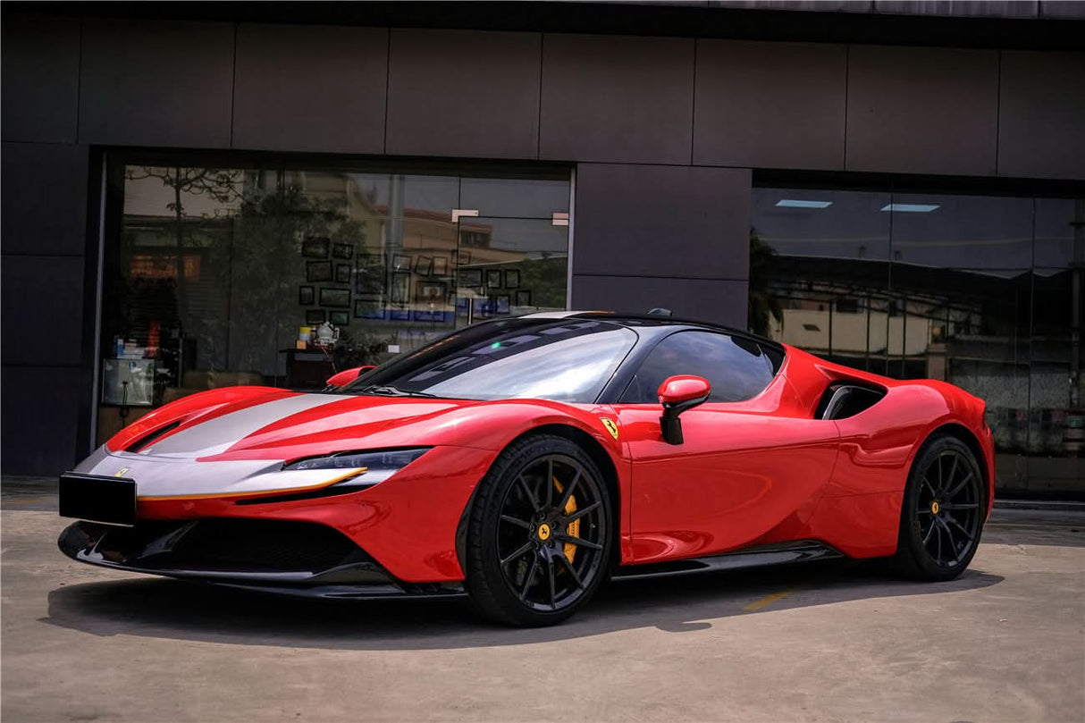 2020-UP Ferrari SF90 Stradale and Spider Autoclave Carbon Fiber Front Bumper Side Splitter DarwinPRO (OE)