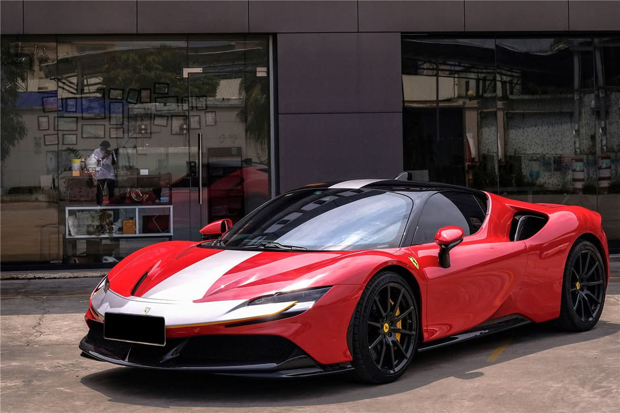 2020-UP Ferrari SF90 Stradale and Spider Autoclave Carbon Fiber Front Bumper Side Splitter DarwinPRO (OE)