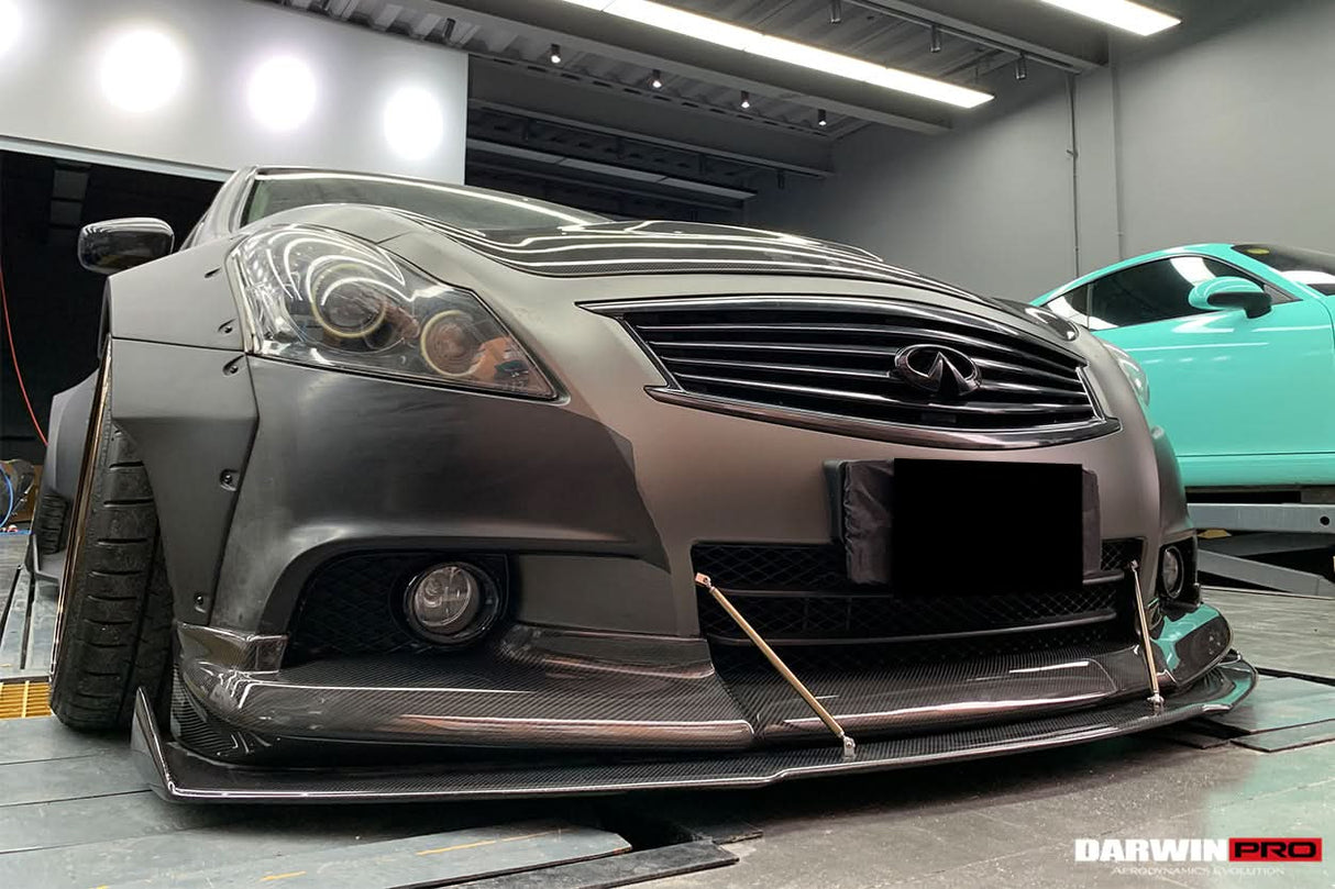 2009-2015 Infiniti G25 G37 Sedan Carbon Fiber Front Lip DarwinPRO (BKSS)