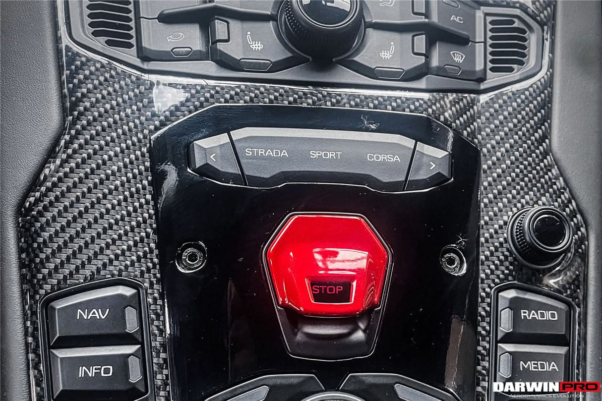 2011-2016 Lamborghini Aventador LP700 Coupe Roadster Dry Carbon Fiber Centre Console Surround Replacement