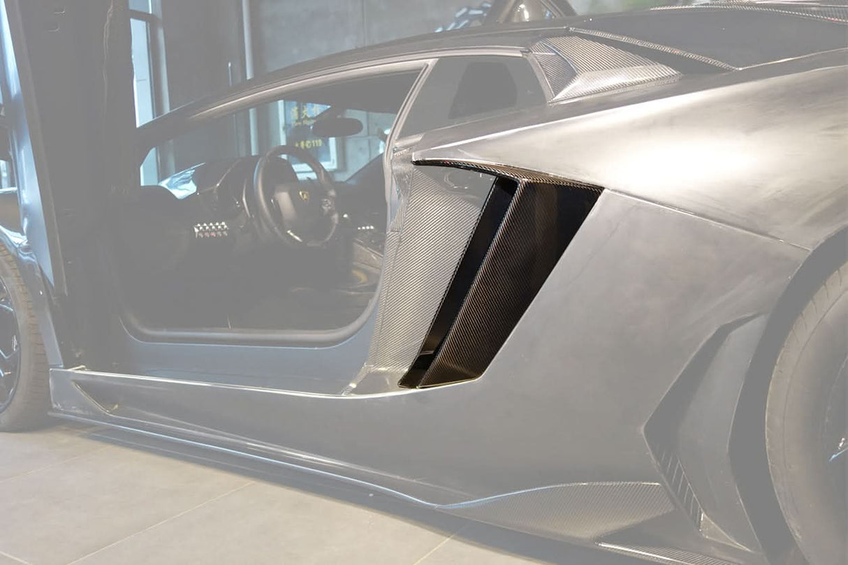 2011-2016 Lamborghini Aventador LP700 Coupe BKSS Style Carbon Fiber Quarter Panel Fender Side Vent Air Intake Cover Trim