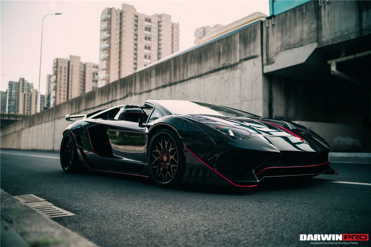DarwinPRO 2011-2016 Lamborghini Aventador LP700 Roadster SV-BKSSII Style Carbon Fiber Aero Full Wide Body Kit