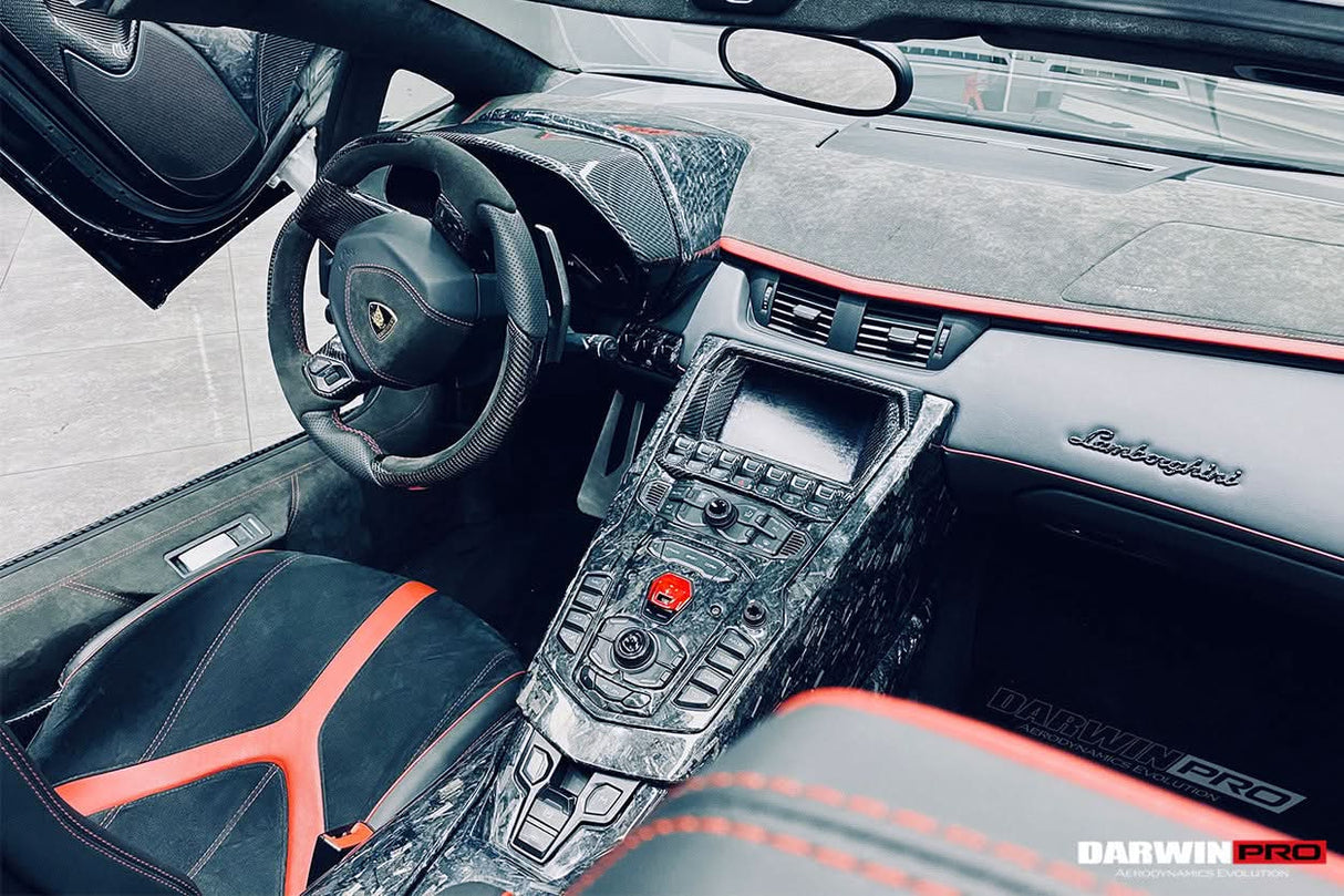 2011-2016 Lamborghini Aventador LP700 LP720 LP750 SV OE Style Carbon Fiber Navigation Screen Trim Replacement (2PCS)