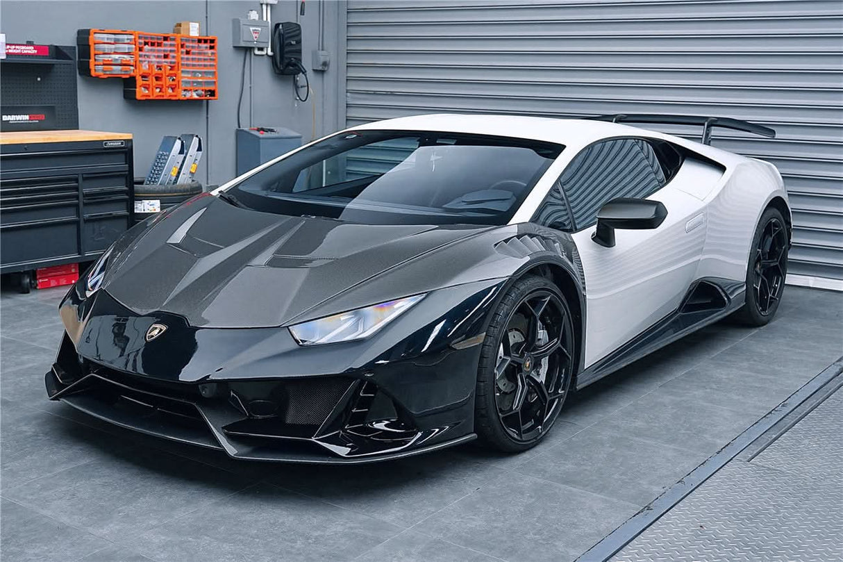 2015-2025 Lamborghini Huracan LP610 & LP580 & EVO & Tecnica EVO-4WD Style Partial Carbon Front Bumper