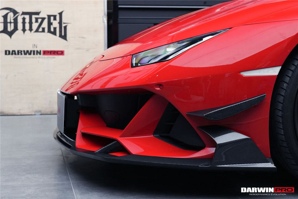 2019-2023 Lamborghini Huracan EVO 4WD ONLY BKSS Style Carbon Front Bumper Canards