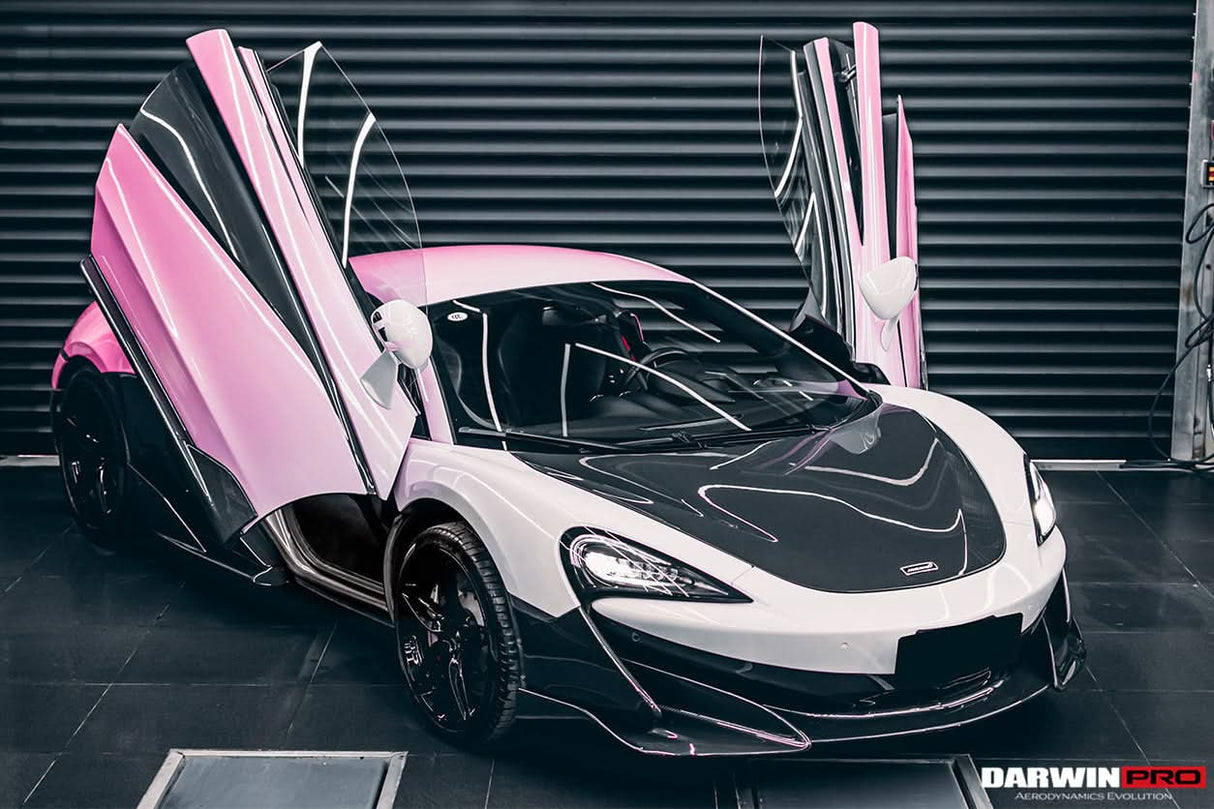 DarwinPRO 2015-2020 McLaren 540C & 570S Convert 600LT Carbon Fiber Front Bumper Lip With Undertray