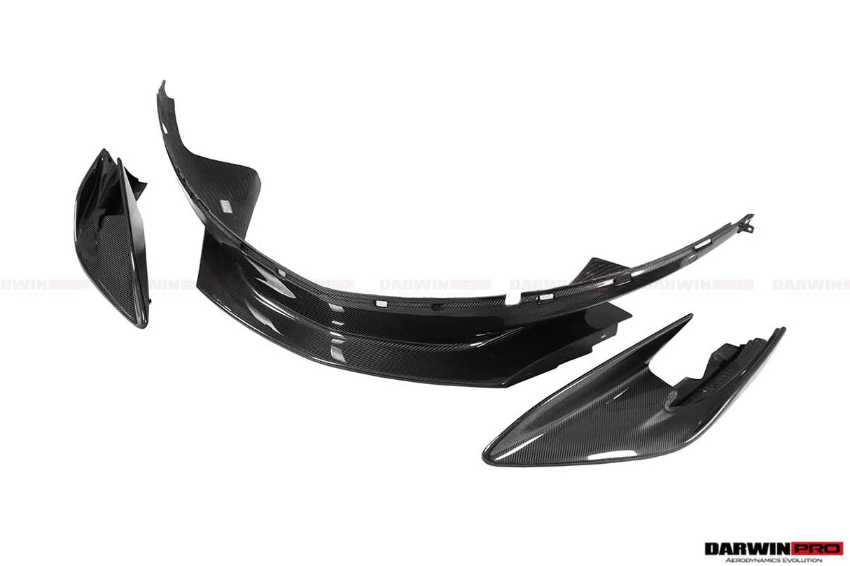 DarwinPRO 2015-2020 McLaren 540C & 570S Convert 600LT Carbon Fiber Front Bumper Lip With Undertray