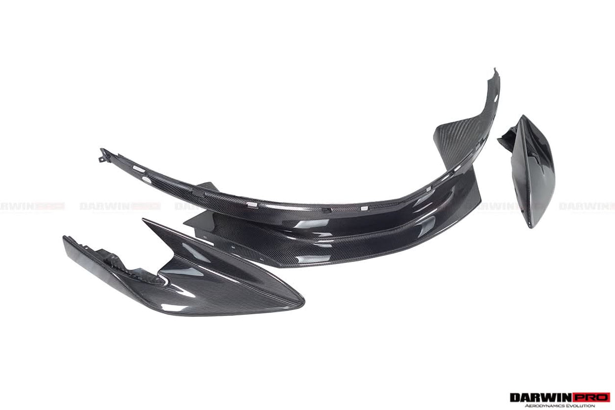 DarwinPRO 2015-2020 McLaren 540C & 570S Convert 600LT Carbon Fiber Front Bumper Lip With Undertray