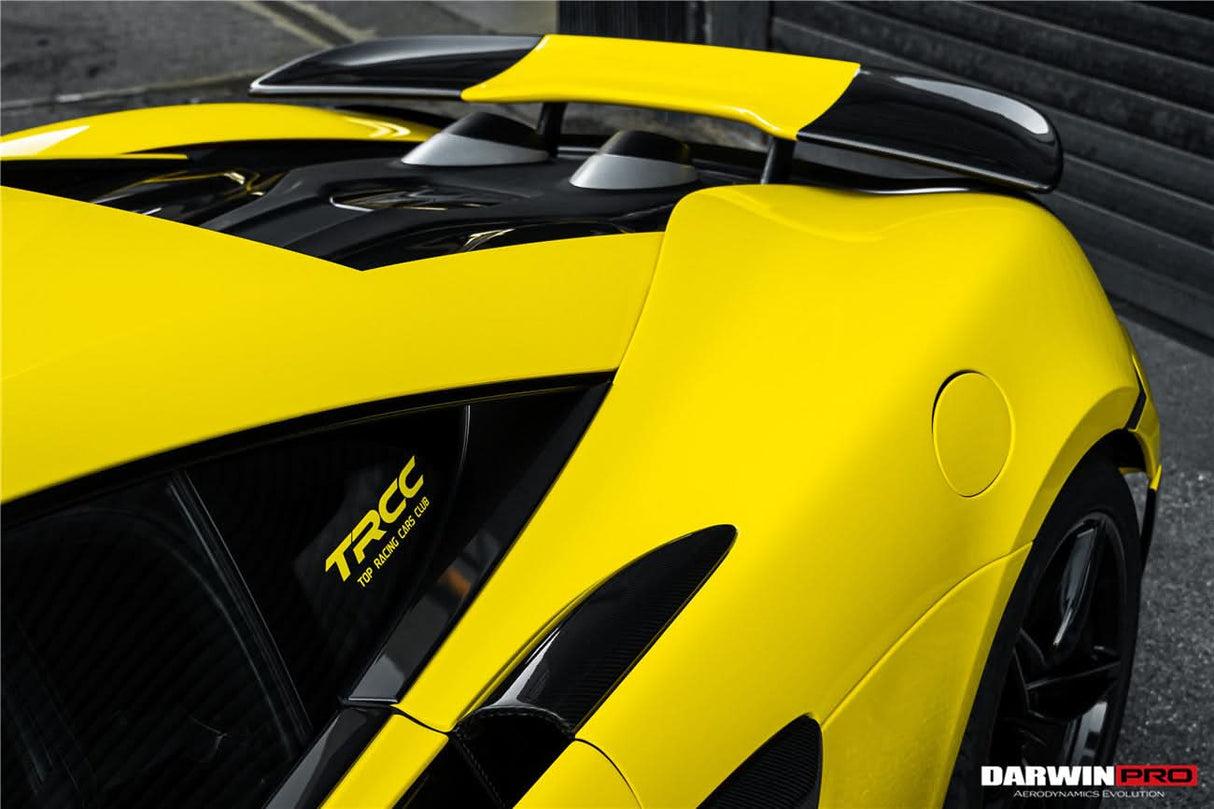 2015-2020 McLaren 540C 570S 570GT 600LT-Style Partial Carbon Fiber Rear Bumper with Diffuser and Trunk Spoiler and Engine Trunk and Exhaust