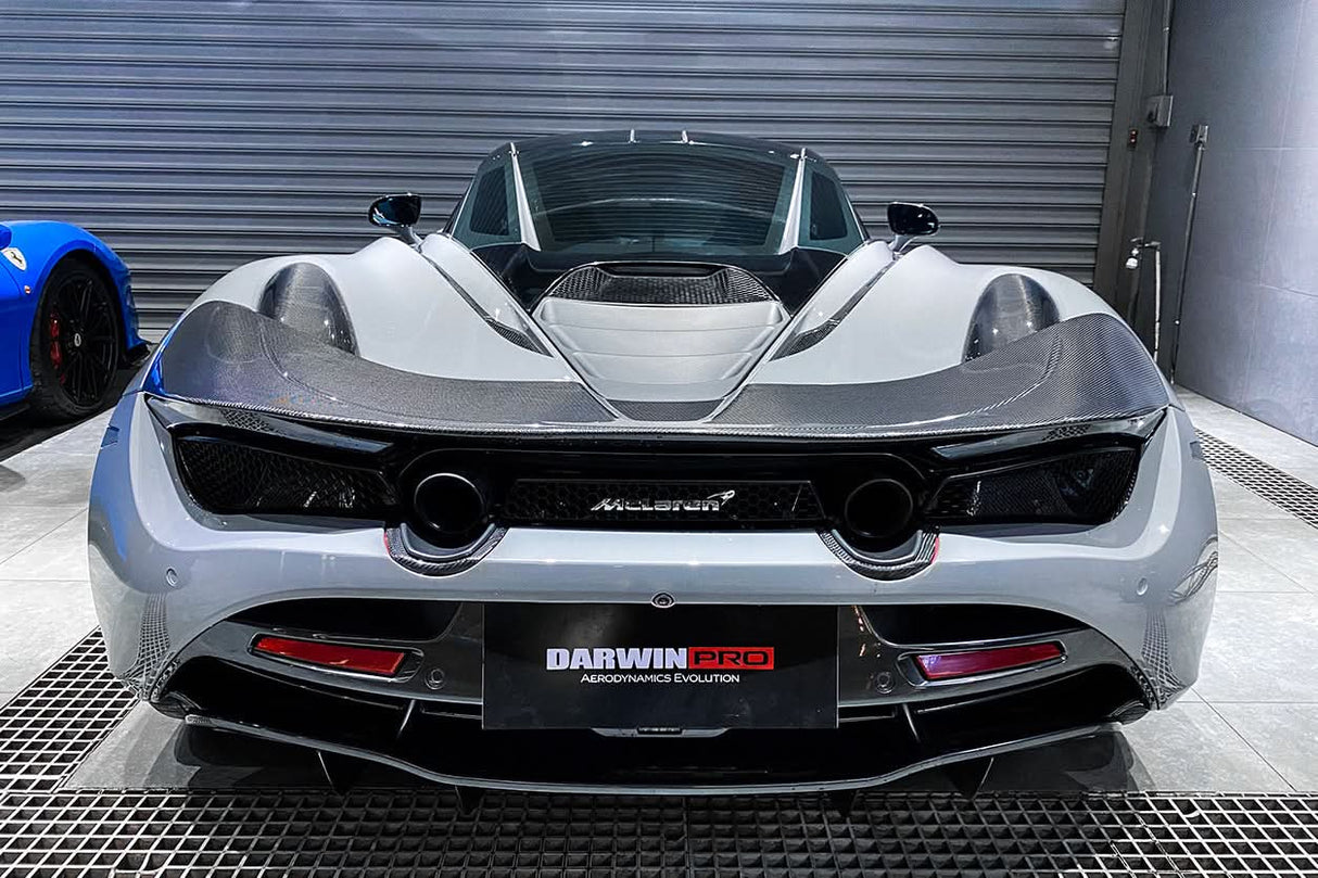 DarwinPRO 2017-2023 McLaren 720s Dry Carbon Fiber Rear Bumper Upper Exhaust Valance Panel