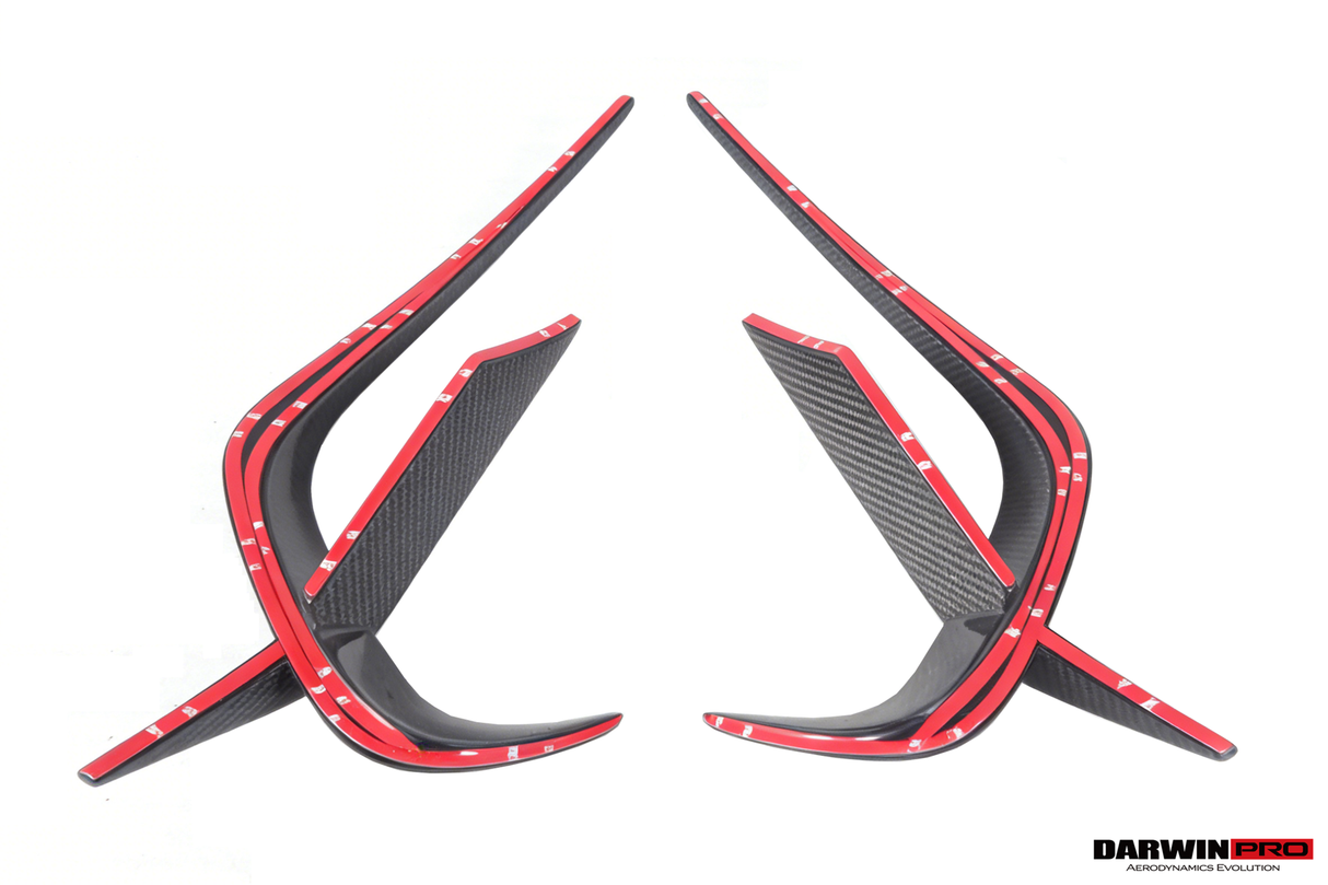 2019-UP McLaren GT iMP Design Carbon Fiber Front Bumper Vents Canards | Fits GT, GTS