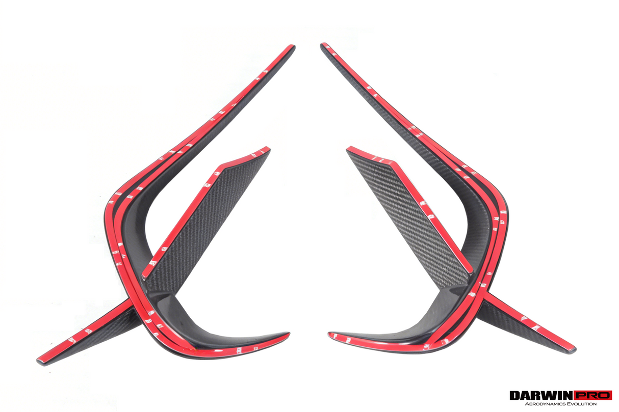 2019-UP McLaren GT iMP Design Carbon Fiber Front Bumper Vents Canards | Fits GT, GTS