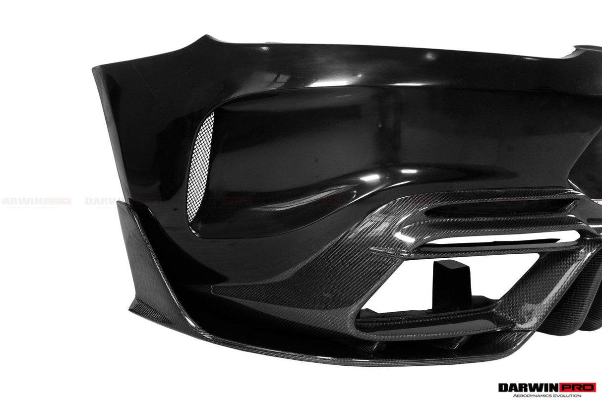 2015-2021 Mercedes Benz AMG GT | GTS Partial Carbon Fiber Rear Bumper With Exhaust Tips Darwinpro IMPII Design