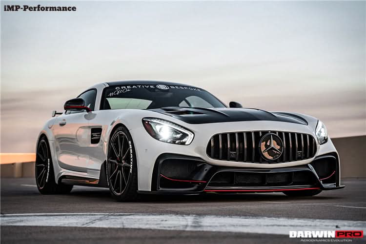 2015-2017 Mercedes Benz AMG GT | GTS Partial Carbon Fiber Front Bumper with Grille DarwinPRO IMP Design
