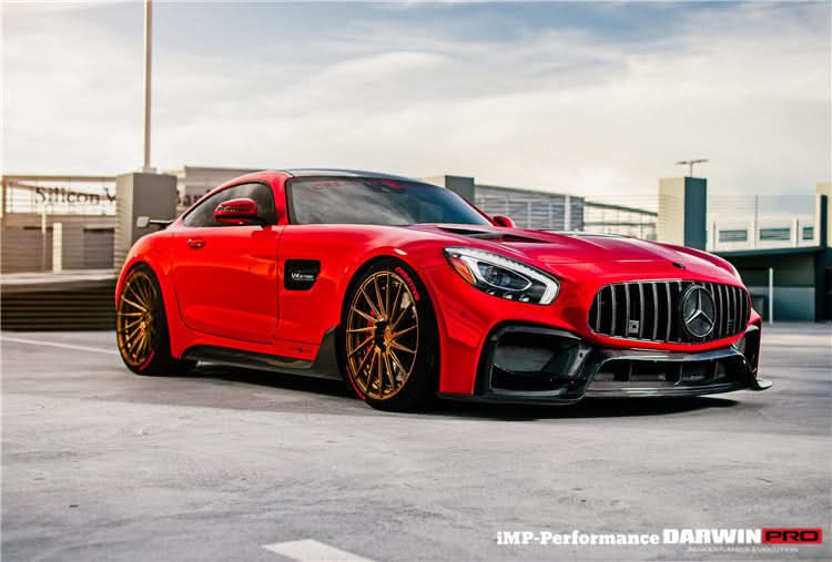 2015-2021 Mercedes Benz AMG GT GTS Partial Carbon Fiber Side Skirts DarwinPRO IMP Design