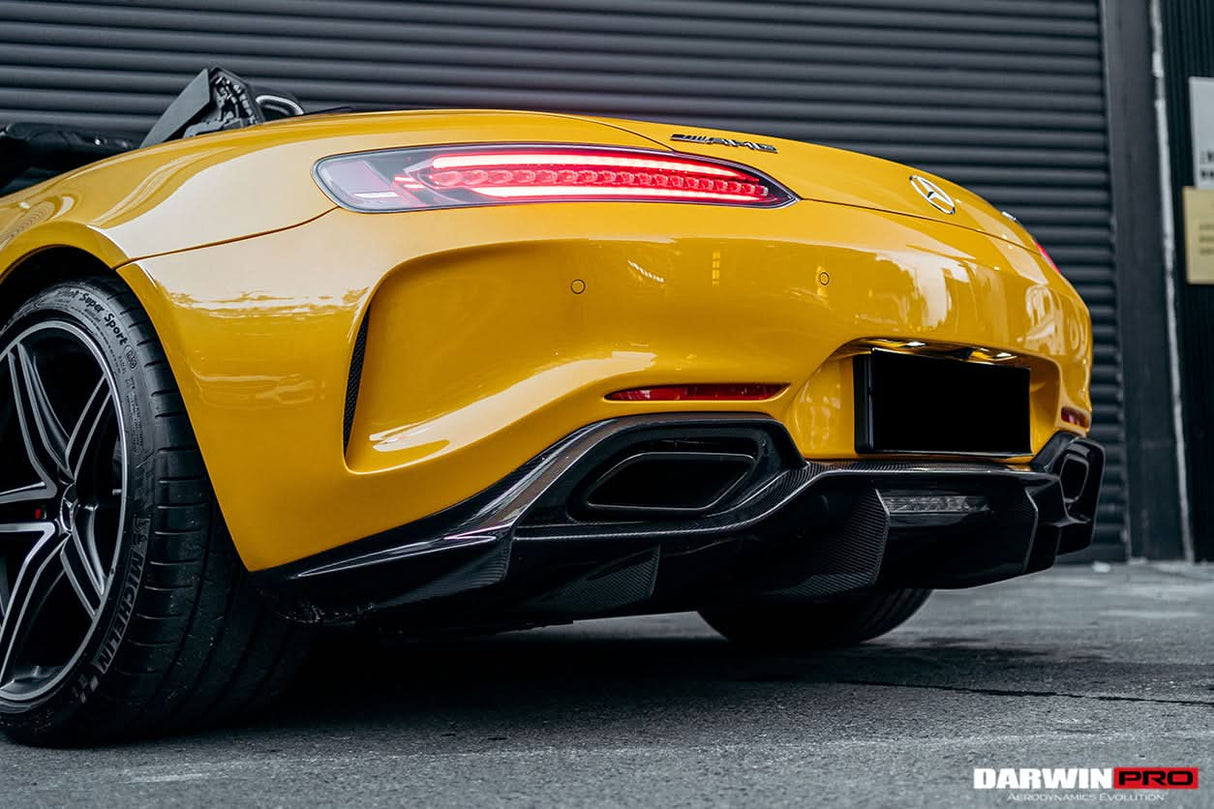2015-2016 Mercedes Benz AMG GT | GTS Partial Carbon Fiber Rear Bumper with Diffuser DarwinPRO IMP Design