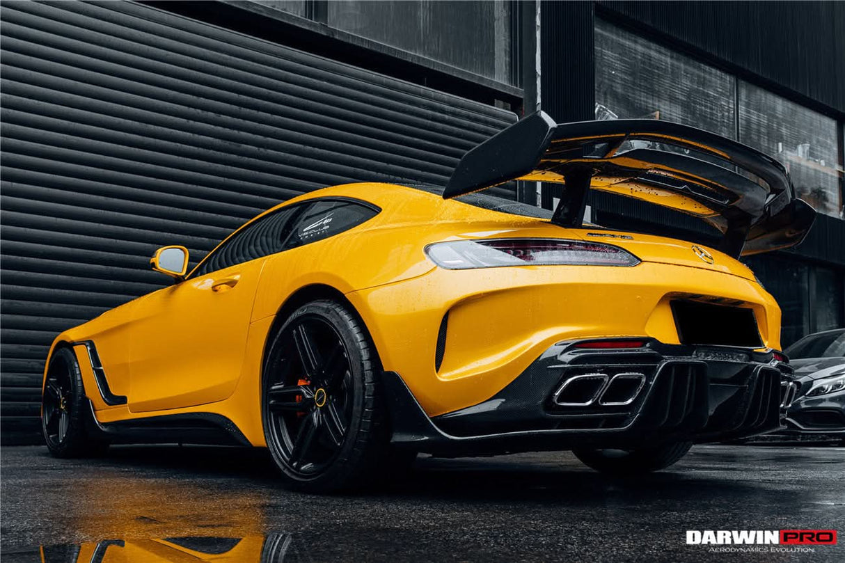 2015-2021 Mercedes Benz AMG GT | GTS Partial Carbon Fiber Rear Bumper With Exhaust Tips Darwinpro IMPII Design
