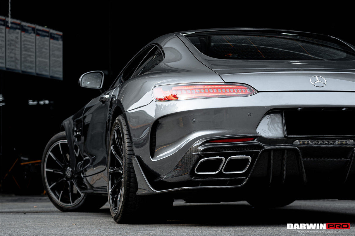 2015-2021 Mercedes Benz AMG GT | GTS Partial Carbon Fiber Rear Bumper With Exhaust Tips Darwinpro IMPII Design