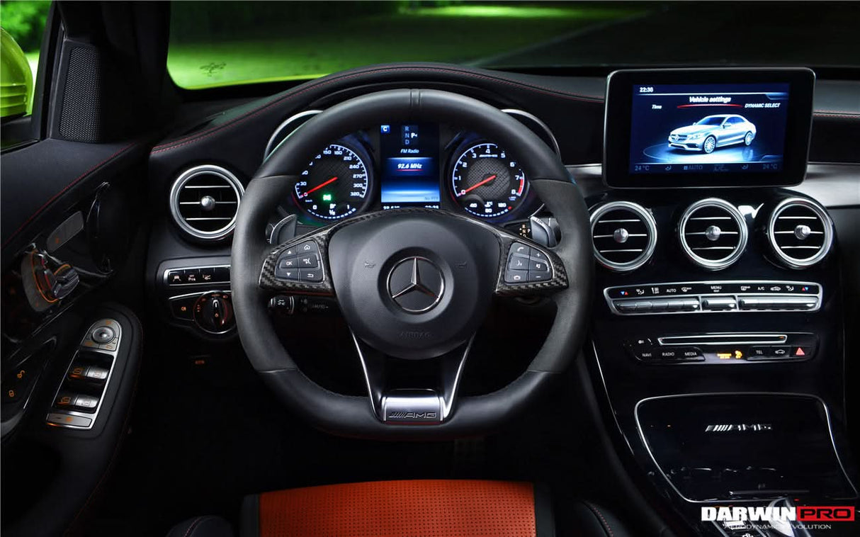 2015-2021 Mercedes Benz W205 C63 AMG Carbon Fiber Interior Steering wheel Trim