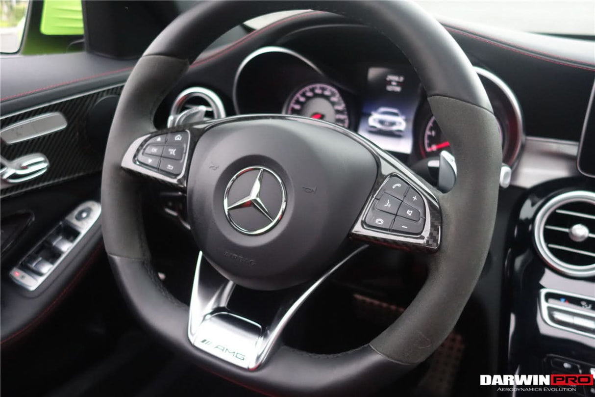 2015-2021 Mercedes Benz W205 C63 AMG Carbon Fiber Interior Steering wheel Trim