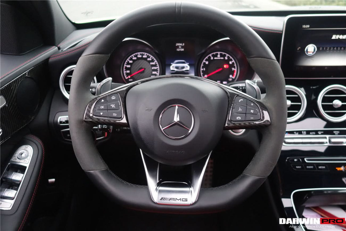 2015-2021 Mercedes Benz W205 C63 AMG Carbon Fiber Interior Steering wheel Trim
