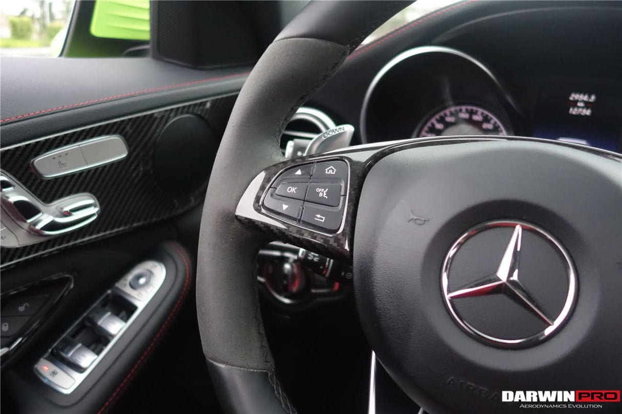2015-2021 Mercedes Benz W205 C63 AMG Carbon Fiber Interior Steering wheel Trim