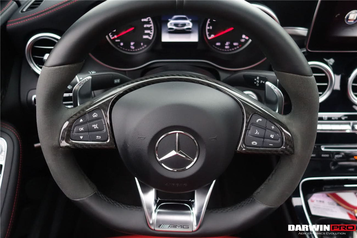 2015-2021 Mercedes Benz W205 C63 AMG Carbon Fiber Interior Steering wheel Trim