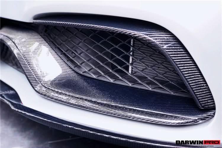 2015-2023 Mercedes Benz W205 C63 S AMG Carbon Fiber Front Bumper Trim Set (4pcs)