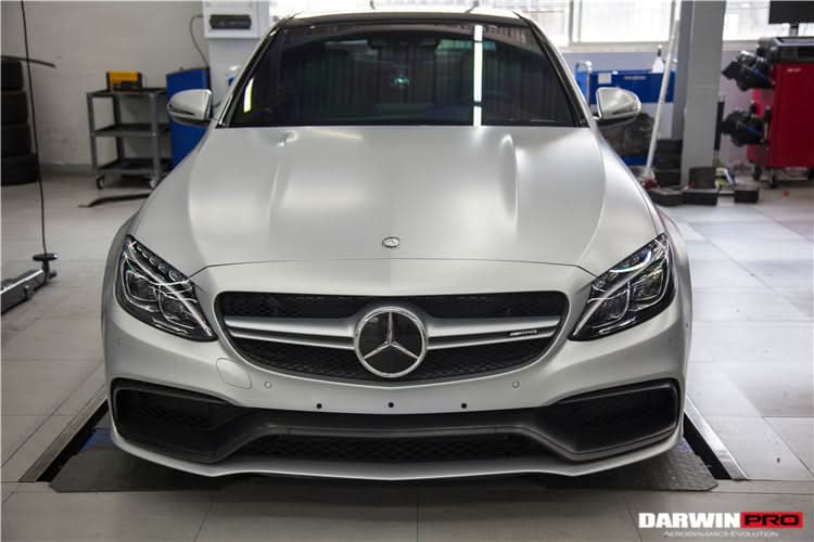 2015-2023 Mercedes Benz W205 C63 S AMG Carbon Fiber Front Bumper Trim Set (4pcs)