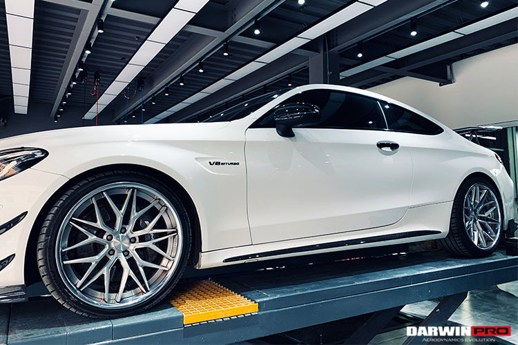 2015-2021 Mercedes Benz W205 C63 & S AMG Coupe Carbon Fiber Side Skirts Trim